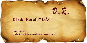 Dick Renátó névjegykártya